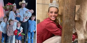 Meet the mom of 7 who won a beauty pageant, then milked a cow in her crown
