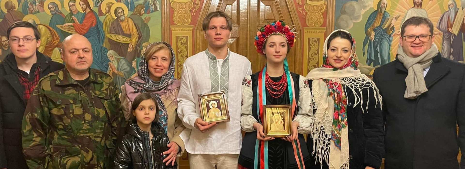 A Ukrainian couple on their wedding day.