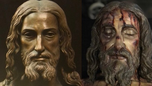 Jesus face before and after suffering