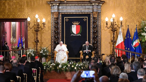 Pope-Francis-and-Maltas-President-George-Vella-authorities-Grand-Council-Chamber