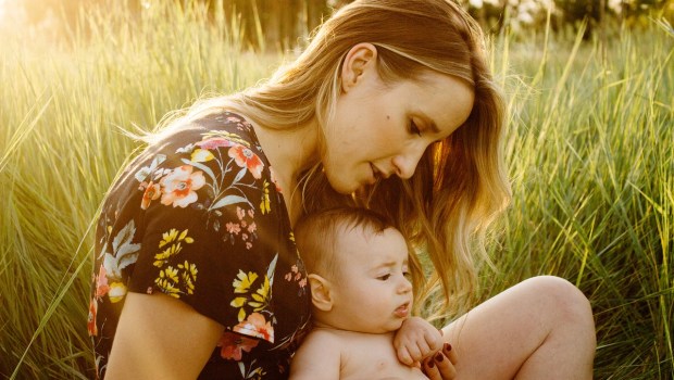 mom, mother, child, baby, field, motherhood
