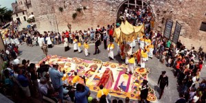 Spello, Italy is carpeted with flowers for Corpus Christi