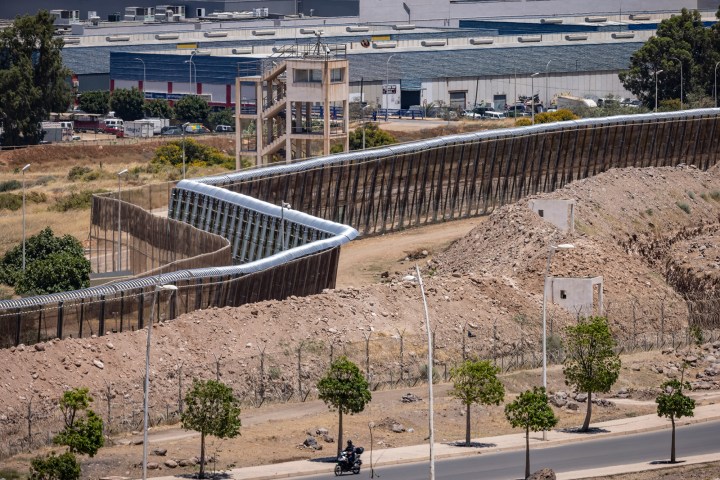 A picture taken from the Moroccan side shows the border fence with Spain's North African Melilla enclave