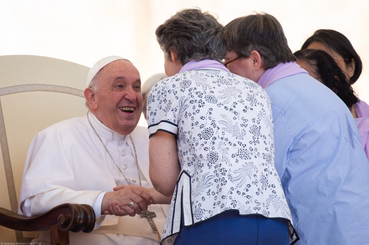 Pope Francis meets with elderly people