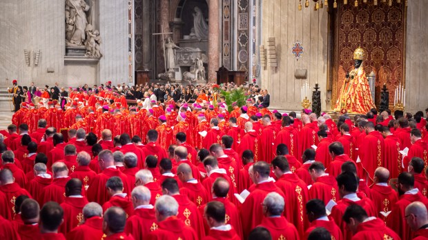 Pope Francis leads a mass for the Solemnity of Saints Peter and Paul