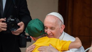 POPE FRANCIS DURING MEETING WITH THE CHILDREN'S COURTYARD