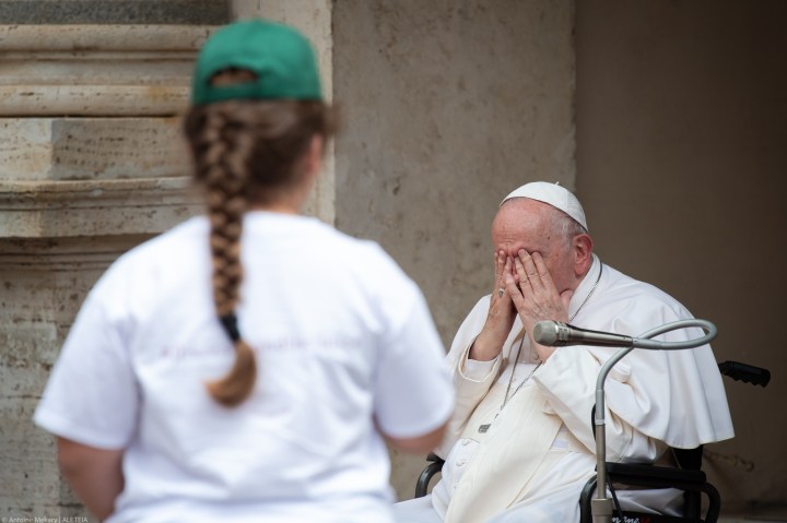 POPE FRANCIS DURING MEETING WITH THE CHILDREN'S COURTYARD