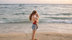 baby, mom, beach