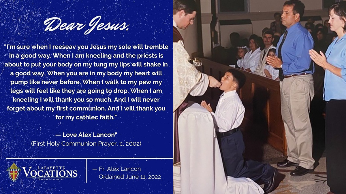 The must-read prayer a priest wrote for his First Holy Communion 20 years  ago