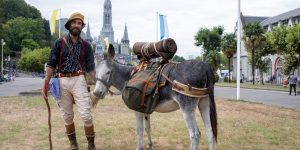 A man and his donkey make a pilgrimage to Lourdes &#8230; 19th-century-style