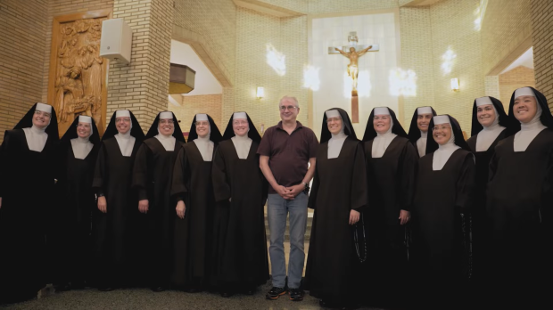 Carmelite Sisters of the Most Sacred Heart of Los Angeles during the recording of their new album