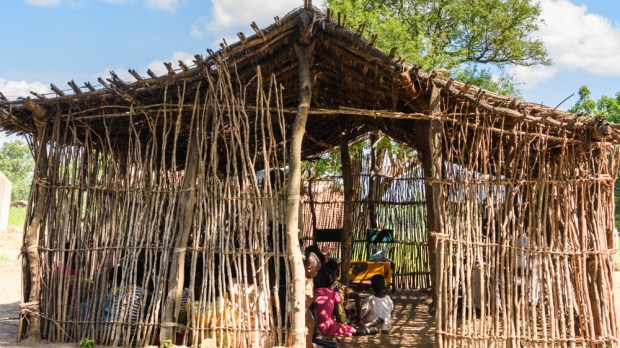 Rustic Malawi church building, minimal