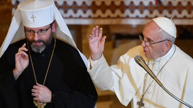 POPE AND UKRAINIAN PATRIARCH GIVE BLESSING