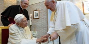 Francis says favorite thing about Benedict is that &#8220;he&#8217;s a saint&#8221;