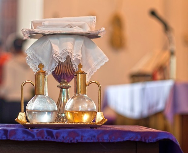 Holy Water and Wine for Mass
