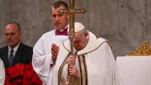 Pope Francis attends the Christmas Eve mass-AFP