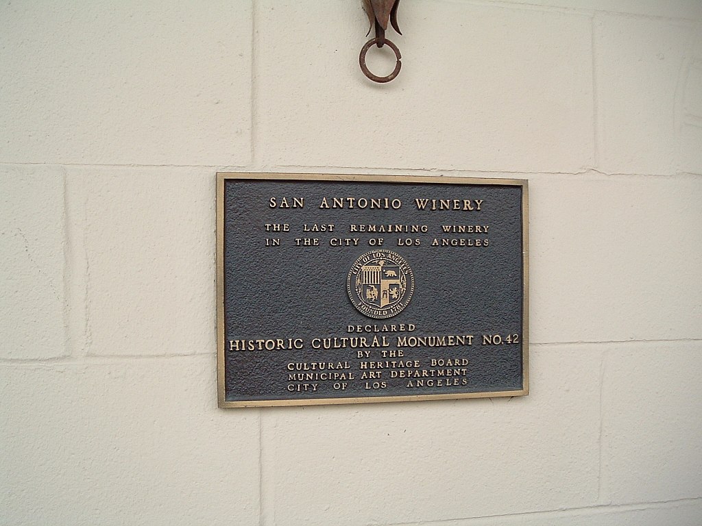 San Antonio Winery plaque