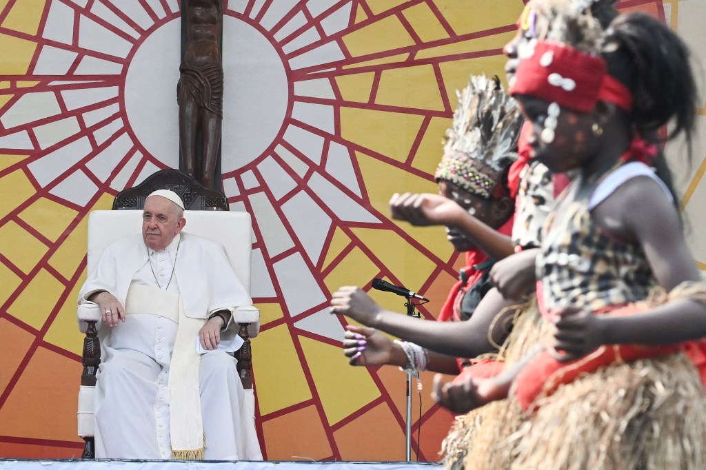 Pope-Francis-meeting-with-young-people-and-catechists-at-Martyrs-Stadium-in-Kinshasa-AFP