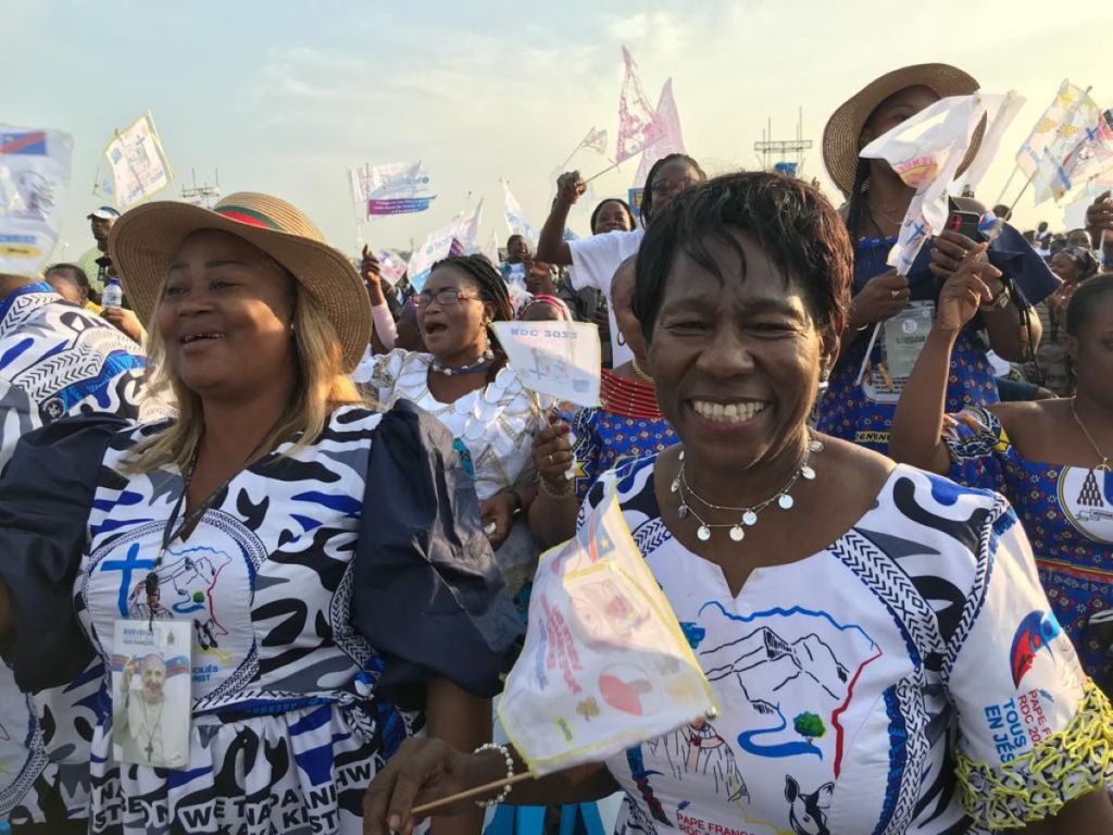 Léonie a woman in her seventies who came to see the Pope at a mass in Kinshasa on February 2023