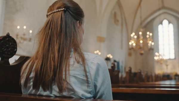 Woman in church