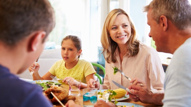 family dinner, dad, teens