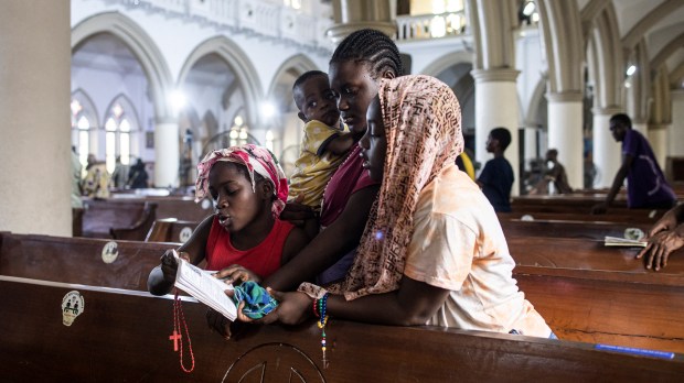 Nigerian Catholic celebrate the Stations of the Cross