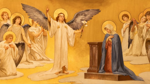 Archanioł Gabriel zwiastuje dobrą nowinę Najświętszej Maryi Pannie