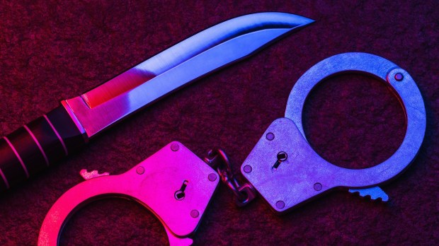 Knife evidence handcuffs