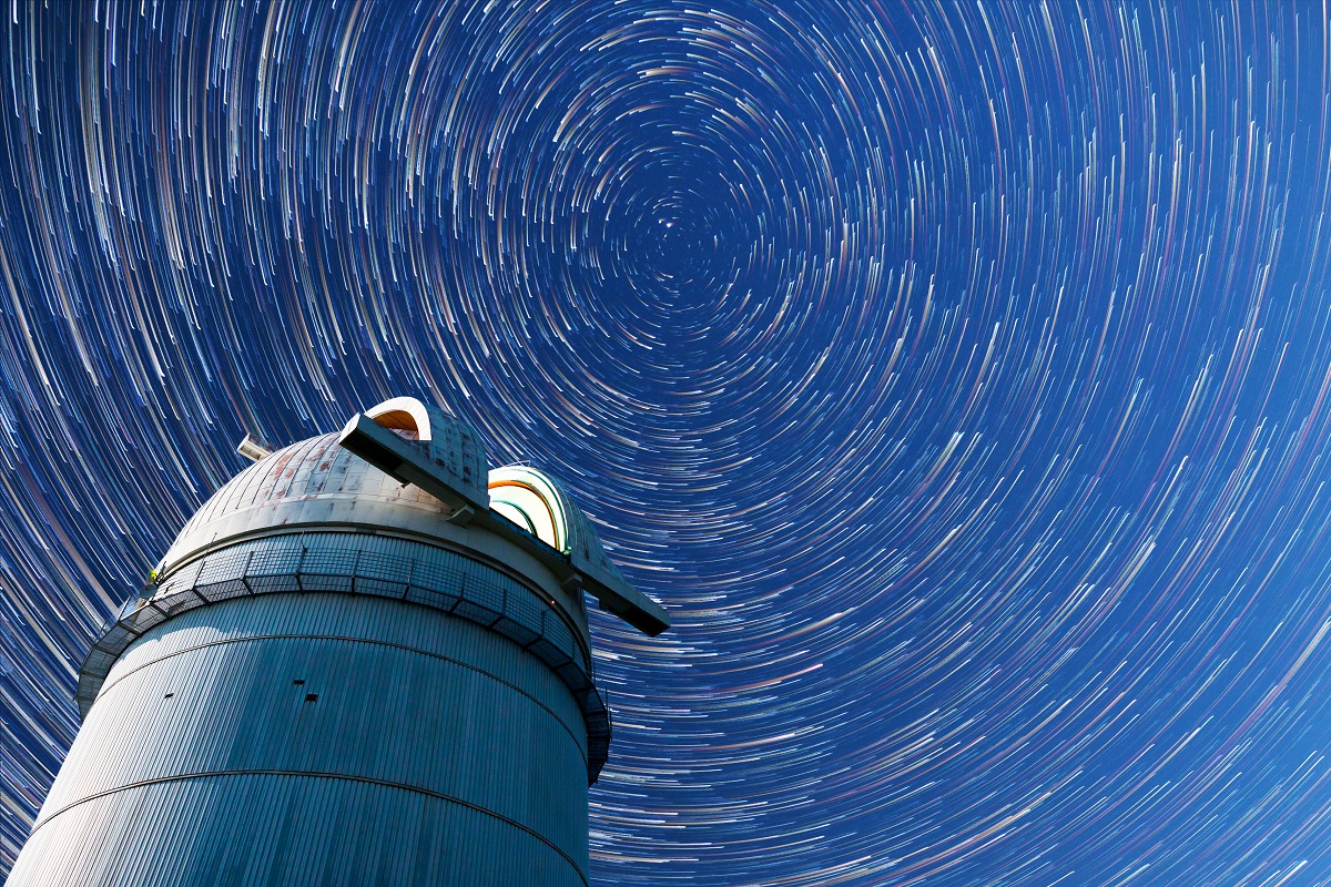 Observatory, telescope, stars, spinning