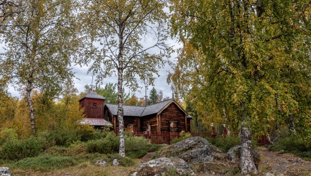 wooden church in woods