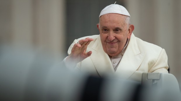 Pope Francis during his weekly general audience in Paul VI Hall at the Vatican - April 05 2023