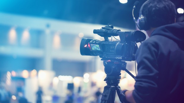 Man recording audio visuals