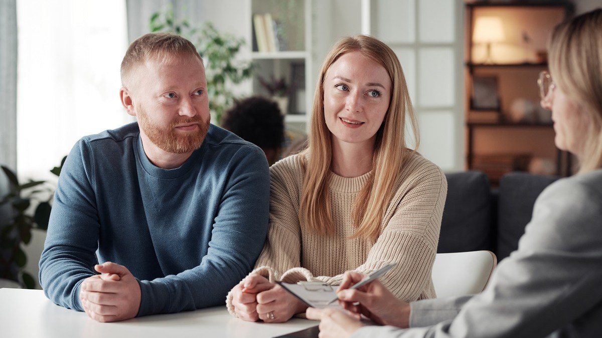 Couple interview foster family