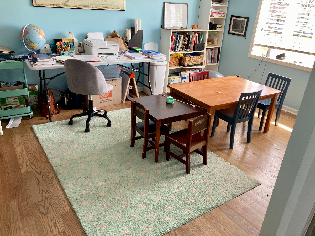 Our Minimal Homeschool Set Up  Small Space Homeschool Organization 