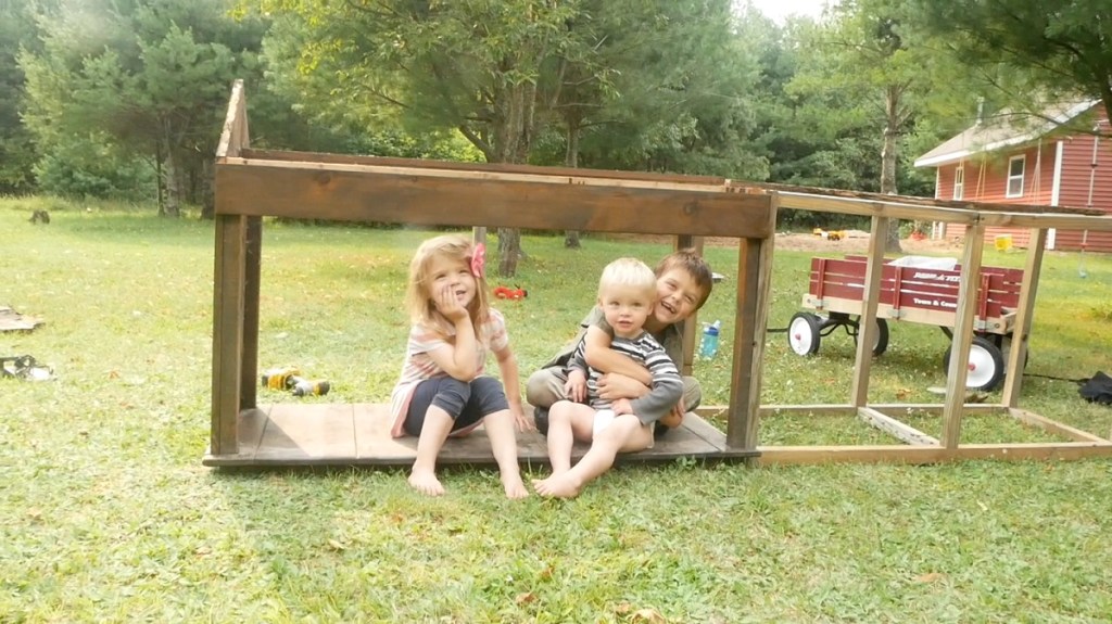 Jacob Rudd, Family, children building chicken coop