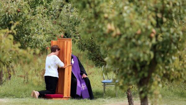 confession in a green field