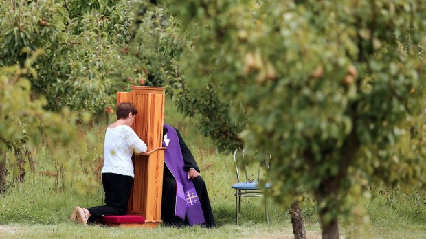 confession in a green field