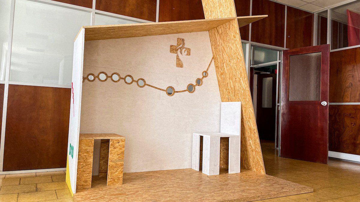 One of the confessionals built by prisoners for the WYD in Lisbon