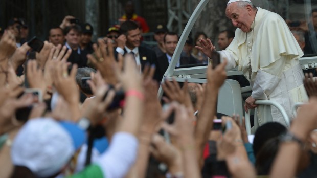 Papież Franciszek podczas Światowych Dni Młodzieży w Rio de Janeiro w 2013 roku