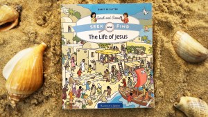 Book on beach - Seek and Find the Life of Jesus