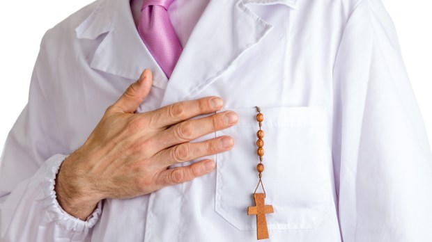 Catholic Doctor with Rosary