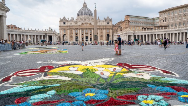 Pope Francis addresses worshippers during his Angelus prayer from the window of the Apostolic Palace