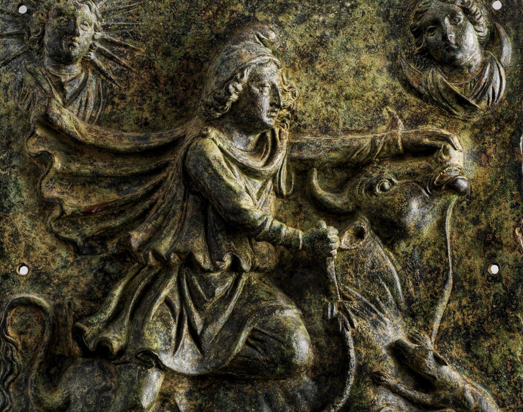 Bronze plaque of Mithras slaying bull