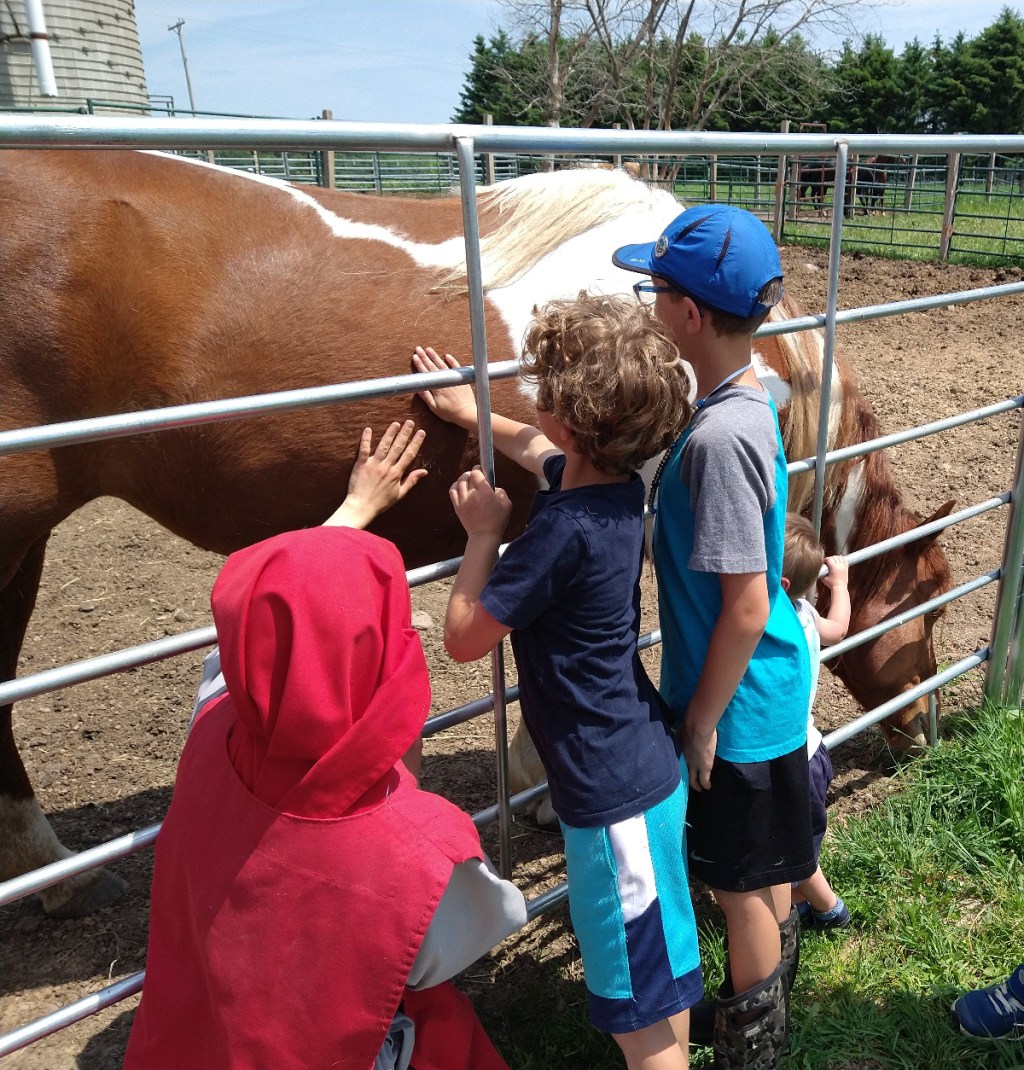 Sister-with-children-and-horse