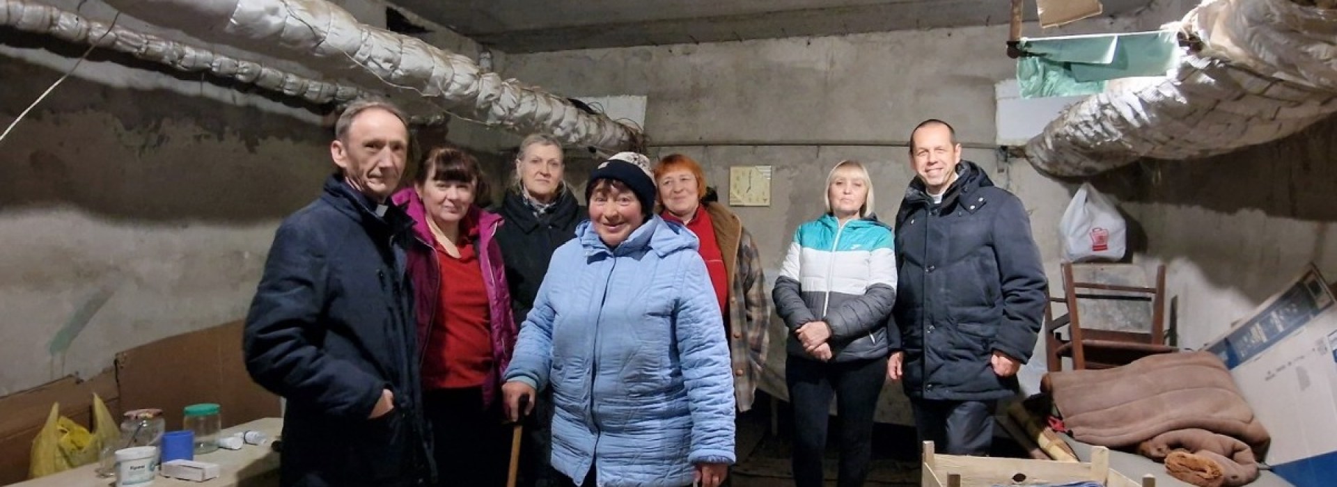 People in a basement
