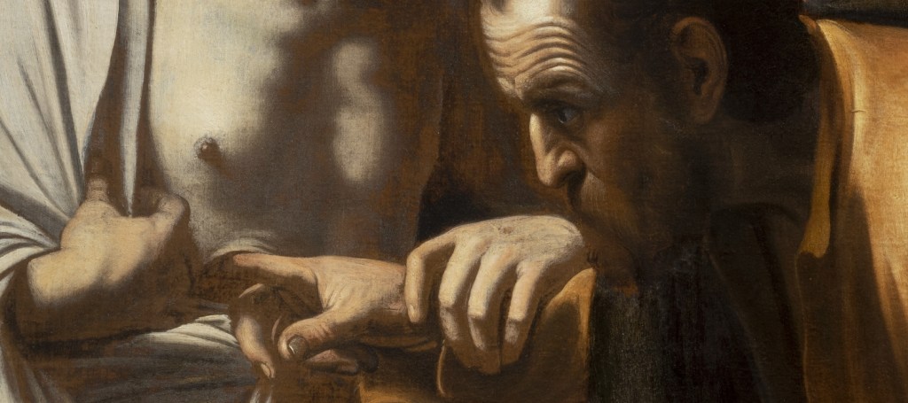 Incredulity of St. Thomas, Caravaggio, Detail