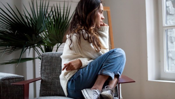 shame girl window plant