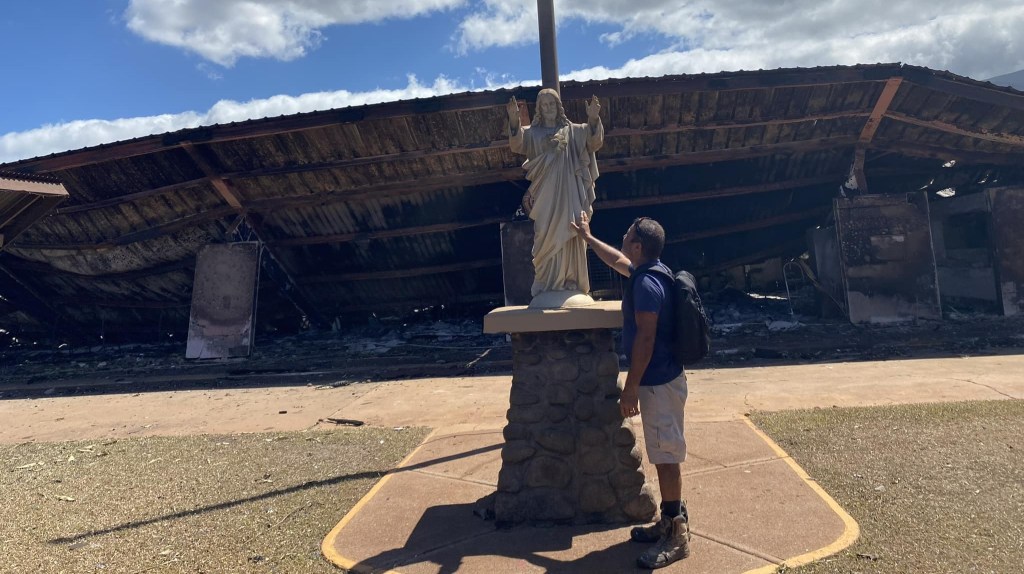 Sacred Hearts School a few days after the wildfires.