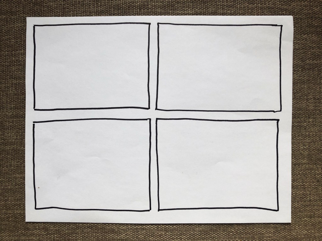 Four panel blank comic strip