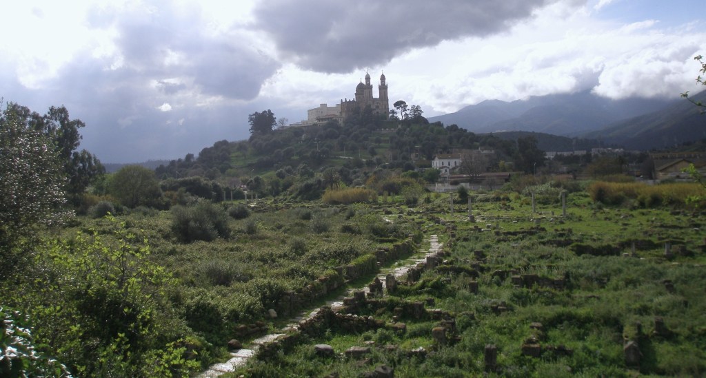Ruins of Hippo with Basilica of St. Augustine in the distance